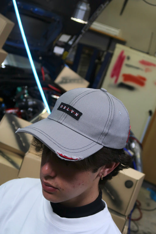 OBLVN Grey baseball cap - distressed