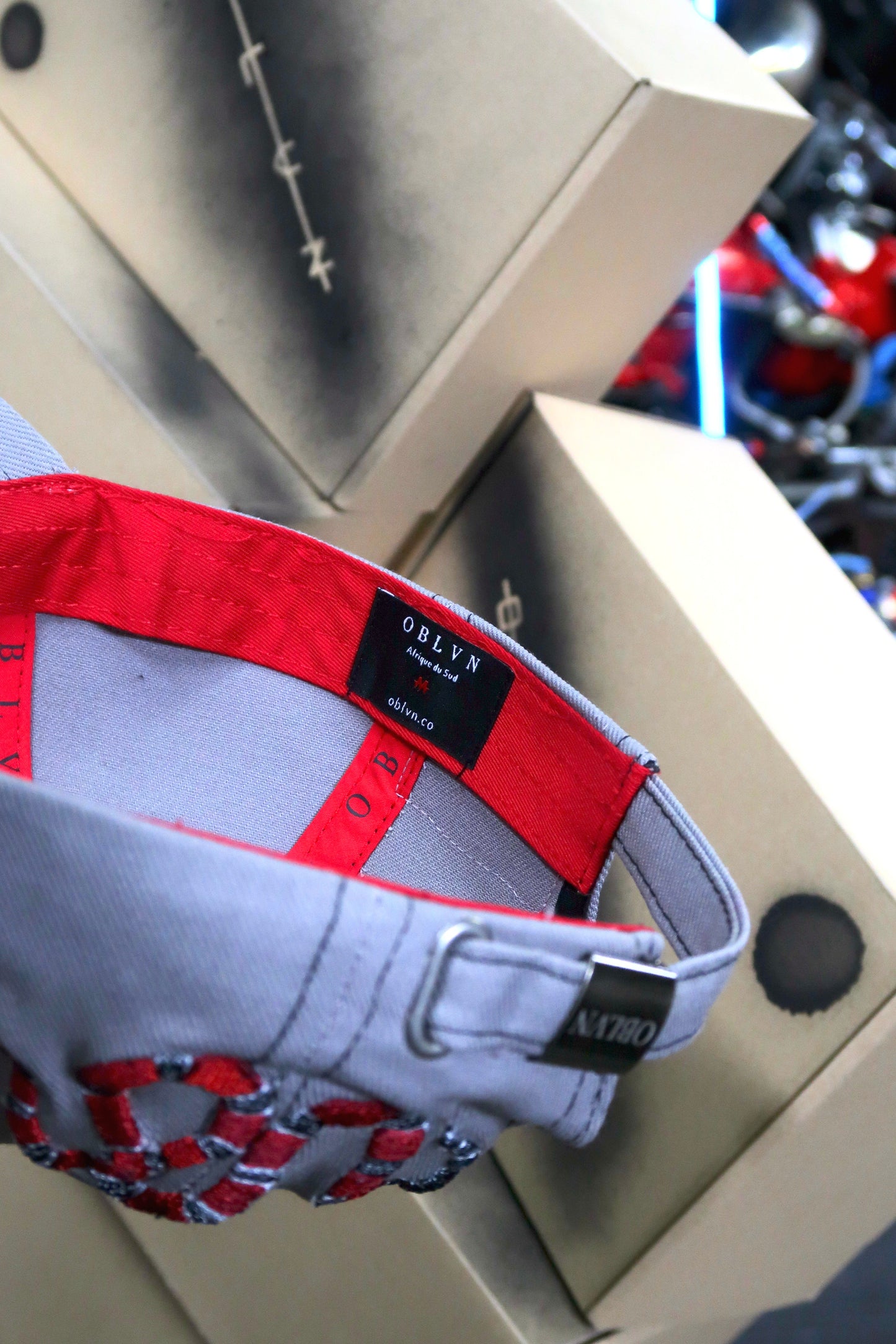 OBLVN Grey baseball cap - distressed